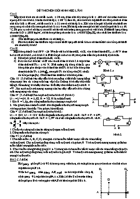 Đề thi chọn đội tuyển học sinh giỏi Vật lí lớp 9 lần 1